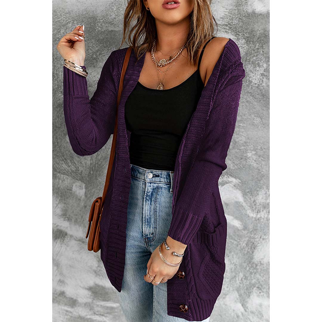 FRANKI CARDI WITH BUTTONS - PURPLE: Mulholland Drive