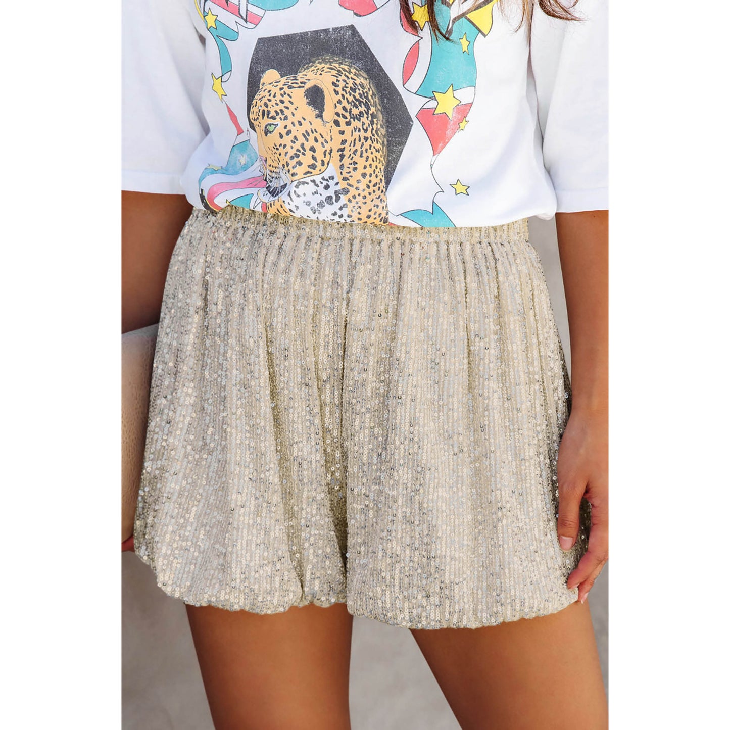 LOLA SEQUIN SHORTS GOLD: Mulholland Drive