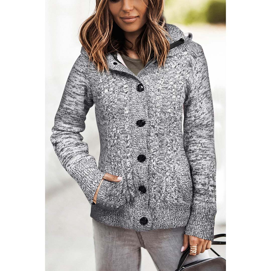 ASPEN FLEECY HOOD JACKET (Heather Grey)