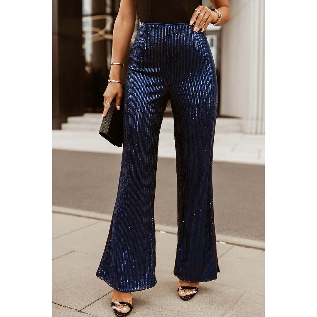SEQUIN TUXEDO PANT  MIDNIGHT BLUE  JOEY the Label