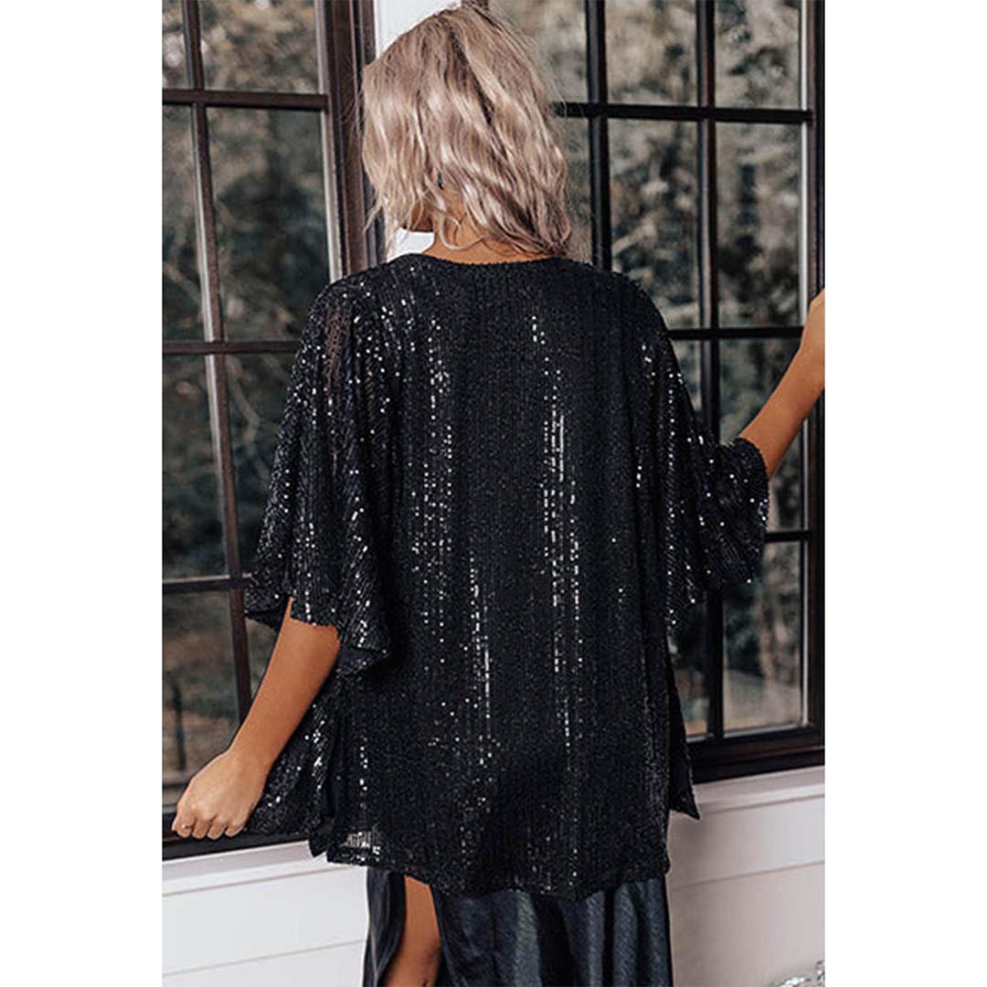 Silver sequin kimono clearance jacket