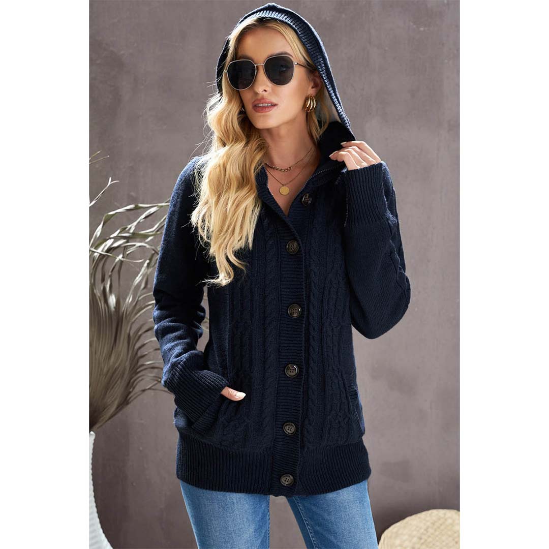 ASPEN FLEECY HOOD JACKET (Navy)